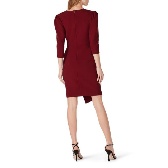 SHOSHANNA Maroon Red Stretch Sheath Form Fitting Ralph Mini Dress Size 10 - Picture 2 of 9